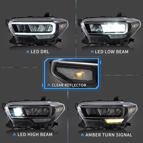 VLAND Full LED Reflector Headlights For 2016-21 Toyota Tacoma Front Lamps 1Pair - Bild 3 von 11
