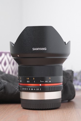 Samyang 12mm f/2 Fujifilm X-Mount Manual Focus Lens w/Lens Hood & CPL Filter