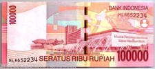 INDONESIA 100000 RUPIAH P-146 2011 With OMRON Replacement SUKARNO HATA UNC NOTE