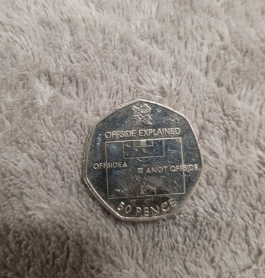 Rare - 2011 Offside Rule Olympic 50p coin football ...