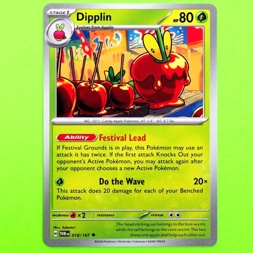 Dipplin - Poco común - Juego de cartas coleccionables Pokémon Scarlet & Violet Twilight Masquerade #018/167 - Imagen 3 de 4