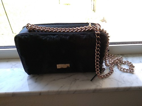 Kate Spade Vintage Black Fur Cat Crossbody Brighton Lane Bag New Htf - Picture 7 of 9