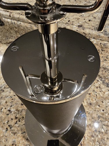 RALPH LAUREN Modern Brown Leather Table Lamp Buffet Bedside Library Office RARE - Picture 2 of 13