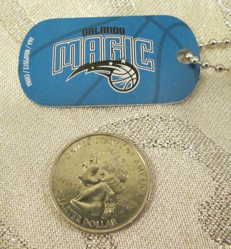 NBA Orlando Magic Blue Logo Dog Tag Necklace backpack zipper party favor - Foto 1 di 2