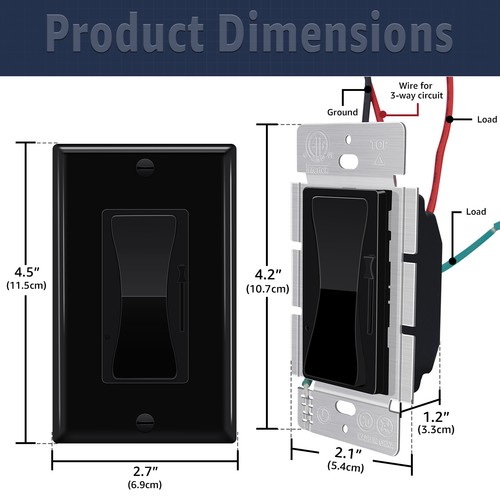 Paquete de 2 atenuadores incandescentes Black Decora 600W, individuales o 3 vías - Imagen 3 de 9