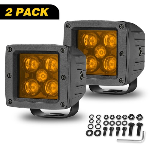 2x Amber LED Cube Pods Round Driving Light Bar Offroad Yellow Fog Truck ATV - Bild 21 von 81