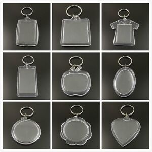 chain plastic 8pcs insert blank transparent key frame