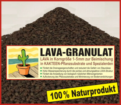 LAVAGRANULAT :: LAVA :: KAKTUSERDE     Wasserspeicher :: PH-Neutral :: 2 Liter
