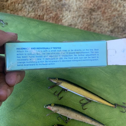 6 Rapala Minnows Vintage Fishing Lures Color Gold Two NOS - Picture 10 of 13