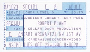 RARE-Robert-Plant-10-23-90-Miami-FL-Concert-Ticket-Stub-Led-Zeppelin