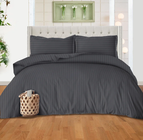 Premium Hotel Quality Satin Stripe Duvet Cover Set – Double Size with Pillowcase - Picture 11 of 18