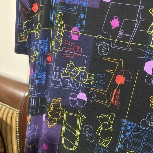 LulaRoe Winnie the Pooh theme Base Black Blue Purple high low dress size 3 XL - Picture 14 of 18