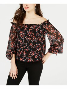 black off the shoulder peasant top