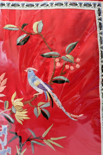 Chinese Silk Hand Embroidered Cushion Pillow, Morgan & Finch Butterfly Flower - Picture 7 of 19