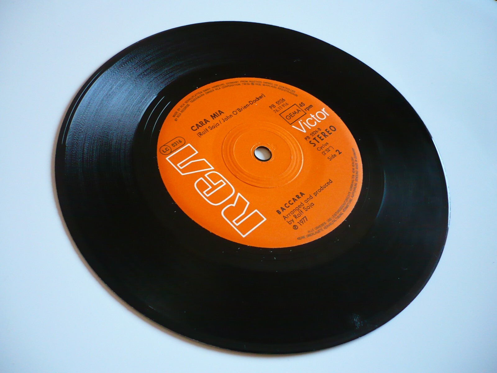 Baccara Yes Sir, I Can Boogie 7" Vinyl German 1977 RCA 1st Press Disco