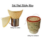 Set Thai Sticky Rice Basket Bamboo Natural Cooker Containers Food Camping Mini