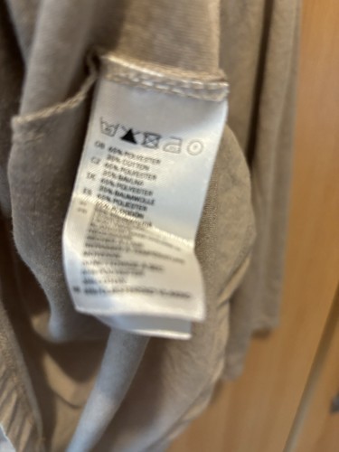 Shirt Unisex Langarm Beige H&M Knöpfe Polyester Baumwolle XL L - Bild 8 von 15