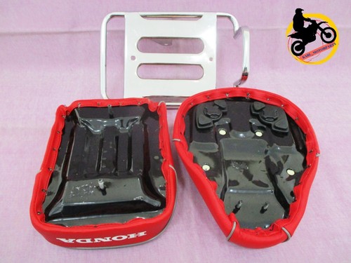 Fit HONDA C70 C90 Red Front & Rear Seat & Rear Rack Carrier Set - Picture 2 of 5