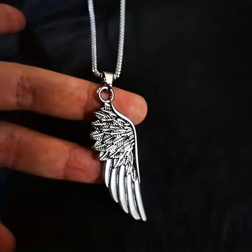 Stainless Steel Wing Pendant Necklace For Men's & Women's - Picture 6 of 6