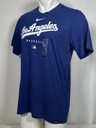 Los Angeles Dodgers MLB Nike Blue Early Work Script T-Shirt Men's LARGE NWT - Picture 5 of 11