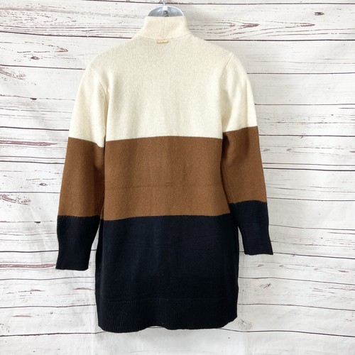 Michael Kors Sweaters Women’s Medium Brown /Beige Open Cardigan Colorbock - Picture 4 of 12