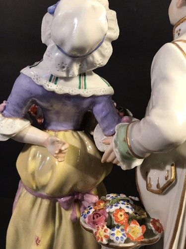 Antigua figura de porcelana real de Viena/marca azul colmena/Austria C. 1880 - Imagen 7 de 11