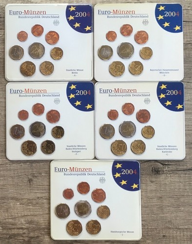 💥☘️🍄 KURSMÜNZENSERIE Euro-Münzen 🍄☘️🍄 KMS 2004 Prägestätte A-D-F-G-J 🍄☘️💥 - Bild 2 von 4