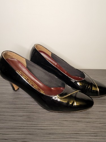 Vintage Red Cross Black Heels Shoes Size 7 - Picture 9 of 12