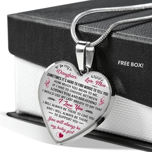 Proud Mom to Daughter Gift Idea from Mother - Unique Novelty Luxury Necklace - Picture 5 of 9