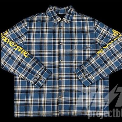 CHROME HEARTS CH FLANNEL JACKET XL BLUE | eBay CHROME HEARTS CH FLANNEL JACKET XL BLUE | eBay