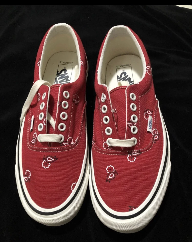 Vans Vault OG Era LX Paisley California Size M 8.0 W 9.5 Red color Rare