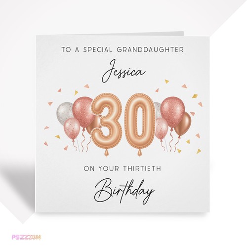 Personalised 30th Birthday Card for Daughter Niece Granddaughter – Gift for Her - Picture 2 of 5