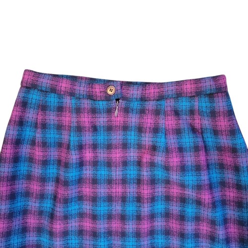 Vintage 90er Pendleton Midirock Damen Größe 6 Schurwolle Schottenmuster blau lila - Bild 5 von 10