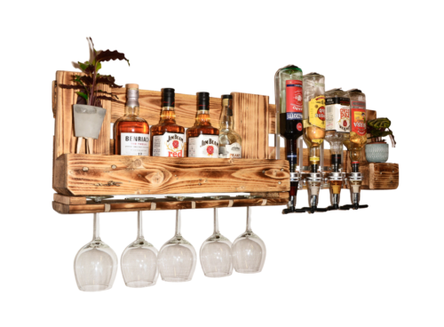 Hausbar Männer Whisky Aufbewahrung Schnaps Aufdruck Flaschenregal rustikal Sekt - Bild 3 von 9