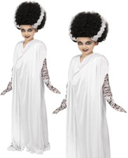 Universal Monsters Bride of Frankenstein Costume Girls Halloween Fancy Dress Out