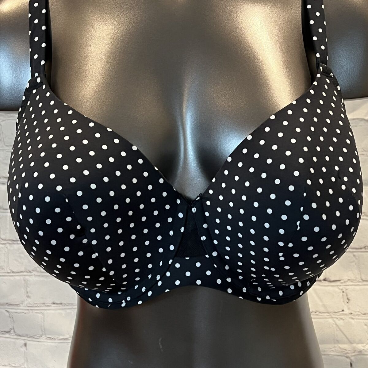 Cacique Lane Bryant 42DD Cooling french Full Coverage Underwire Black Bra