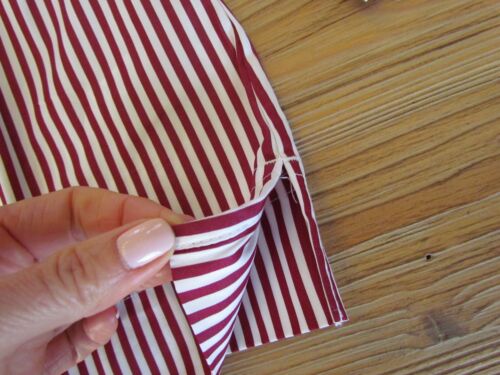 NWT J.Crew Thomas Mason Small S Red Striped Tie-Neck Top Shirt Blouse AR837 $128 - Picture 3 of 7