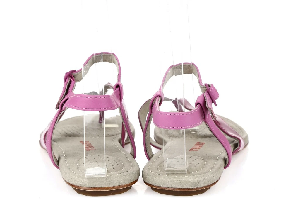 女式 TSUBO 浅紫色皮革扣踝带平底凉鞋 8 码 — 第 3/4 张图片