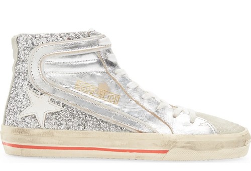 Golden Goose Damen-High-Top-Sneaker "Slide" silber Glitzer 37/7 695 $ + NEU - Bild 9 von 24