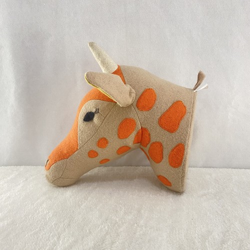 Cabeza de Jirafa 3D Colgante de Pared Peluche Felpa Naranja Doblado - Imagen 6 de 13