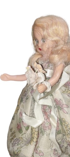 Sleepy Eyed Doll 6" Vintage Flowered Dress Blonde Hair - Picture 3 of 7