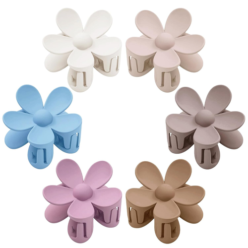 Flower Hair Clips 6 PCS Flower Claw Clips Daisy Clips for Women Matte Large Claw