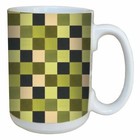 Debbie Mumm Tree-Free Greetings Green Quilt 15 oz Ceramic Mug 