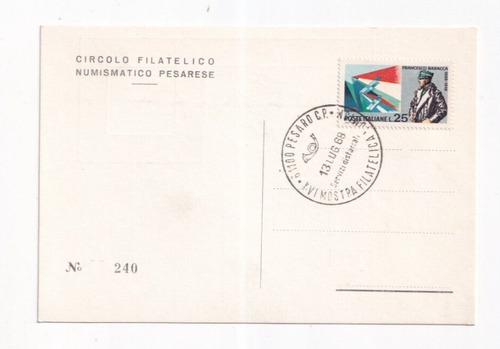 PESARO 1968 - XVI MOSTRA FILATELICA NUMISMATICA CONVEGNO COMMERCIALE CARTOLINA - Foto 2 di 2