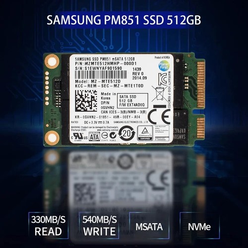disque SSD interne Samsung SSD PM851 mSATA NVMe 128 Go 256 Go 512 Go SATAIII - Afbeelding 5 van 7