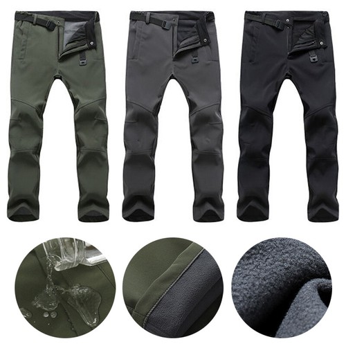 Men's Thermal Fleece Trousers Tactical Waterproof Cargo Combat Warm Work Pant ∂ - Picture 3 of 13