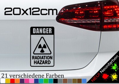 Radiation Hazard Aufkleber Strahlengefahr radioaktiv Schild Hinweis JDM 20x12cm