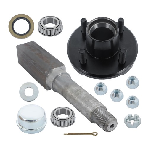 1" Square BT8 Trailer Spindle & 4 on 4" Bolt Circle Trailer Hub W/ Bearing Kit - 第 1/11 張圖片