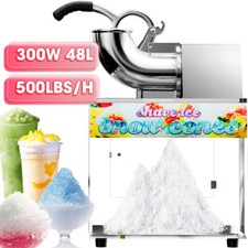 Commercial Ice Shaver 300W 48L Electric Snow Cone Crusher Maker Machine 500lbs