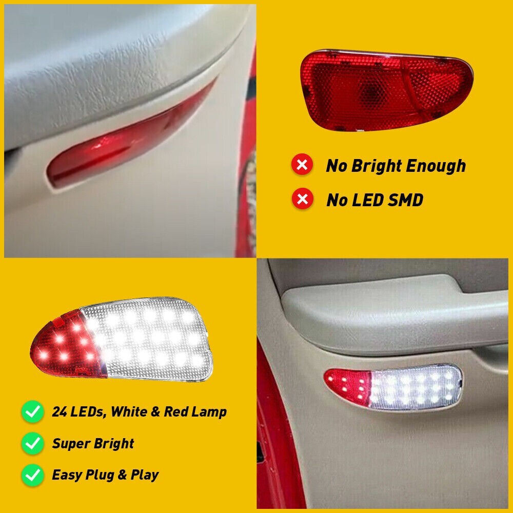 Interior Door Panel Courtesy Light Lamp Pair Led For 9799 Ford F250 97